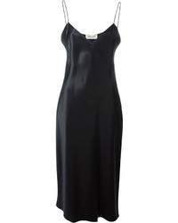 Черное шелковое платье-миди от Saint Laurent