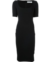 Черное шелковое платье-миди от Victoria Beckham