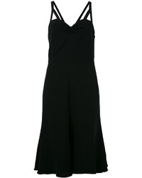 Черное шелковое платье прямого кроя от Armani Collezioni