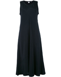 Черное шелковое платье прямого кроя от Aspesi
