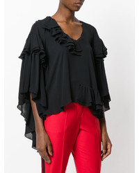 Черное шелковое платье прямого кроя от Emilio Pucci