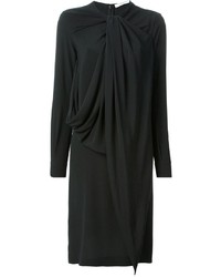 Черное шелковое платье прямого кроя от Givenchy