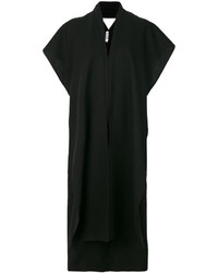 Черное шелковое платье прямого кроя от Jil Sander