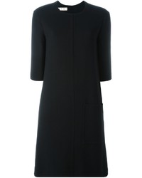 Черное шелковое платье прямого кроя от Marni