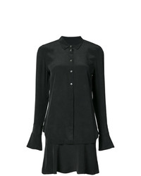 Черное шелковое платье-рубашка от Equipment