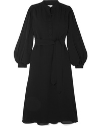 Черное шелковое платье-рубашка от Equipment