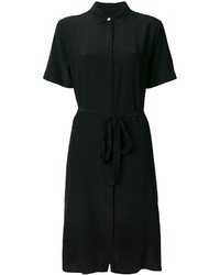 Черное шелковое платье-рубашка от Paul Smith