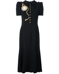 Черное шелковое платье с вышивкой от Dolce & Gabbana