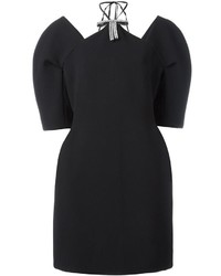 Черное шелковое платье с вышивкой от Marni