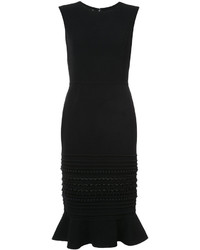Черное шелковое платье с вышивкой от Oscar de la Renta