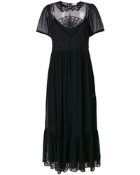 Черное шелковое платье с вышивкой от RED Valentino