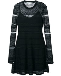 Черное шелковое платье с геометрическим рисунком от McQ by Alexander McQueen