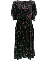 Черное шелковое платье с принтом от Antonio Marras