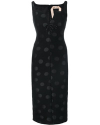Черное шелковое платье с принтом от No.21