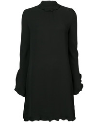 Черное шелковое платье с рюшами от Derek Lam