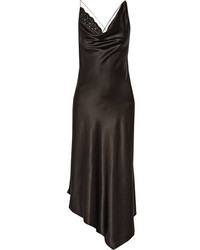 Черное шелковое платье с украшением от Altuzarra