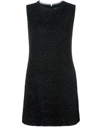 Черное шелковое платье с украшением от Capucci