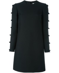Черное шелковое платье с украшением от Valentino