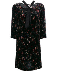Черное шелковое платье с цветочным принтом от Antonio Marras