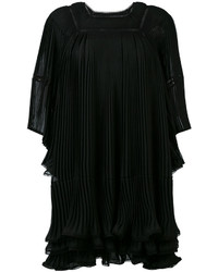 Черное шелковое платье со складками от Chloé