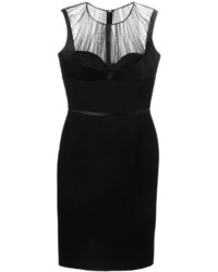 Черное шелковое платье-футляр от Alexander McQueen