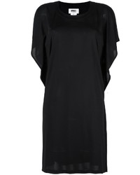 Черное шелковое повседневное платье от MM6 MAISON MARGIELA