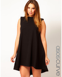 Черное шелковое свободное платье от Asos Curve