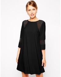 Черное шелковое свободное платье от Asos