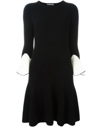 Черное шерстяное вязаное платье от Alexander McQueen