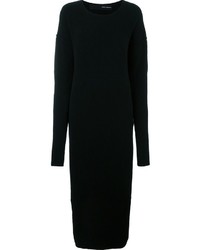 Черное шерстяное вязаное платье от Isabel Benenato