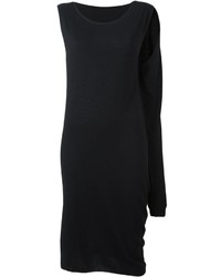 Черное шерстяное вязаное платье от MM6 MAISON MARGIELA