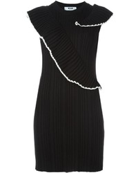 Черное шерстяное вязаное платье от MSGM