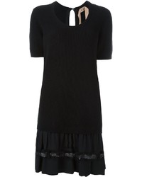 Черное шерстяное вязаное платье от No.21