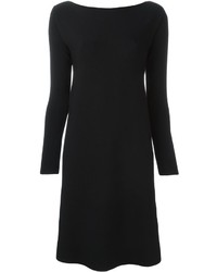 Черное шерстяное вязаное платье от Roberto Collina