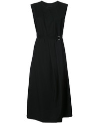 Черное шерстяное вязаное платье от Y's