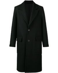 Мужское черное шерстяное пальто от AMI Alexandre Mattiussi