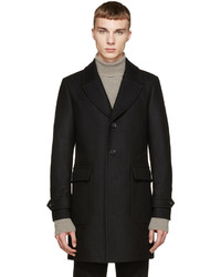 Мужское черное шерстяное пальто от Belstaff