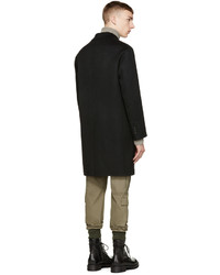 Мужское черное шерстяное пальто от Neil Barrett