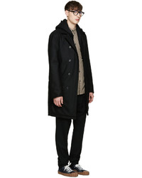 Мужское черное шерстяное пальто от Stephan Schneider