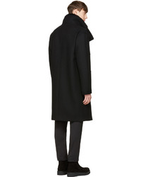 Мужское черное шерстяное пальто от Jil Sander