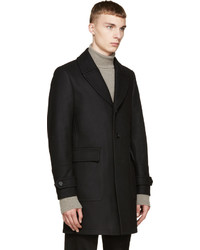 Мужское черное шерстяное пальто от Belstaff