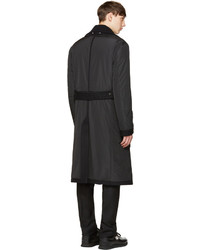 Мужское черное шерстяное пальто от Versace