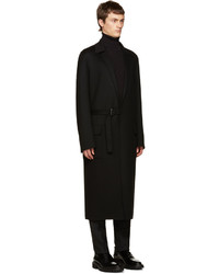 Мужское черное шерстяное пальто от Jil Sander
