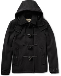 Мужское черное шерстяное пальто от Burberry