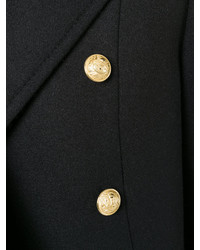 Мужское черное шерстяное пальто от Balmain