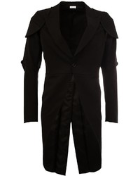 Мужское черное шерстяное пальто от Comme des Garcons
