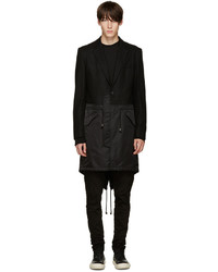 Мужское черное шерстяное пальто от D.gnak By Kang.d