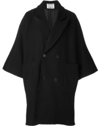 Мужское черное шерстяное пальто от Henrik Vibskov