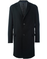 Мужское черное шерстяное пальто от Lanvin