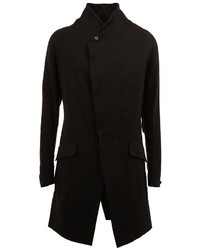 Мужское черное шерстяное пальто от Masnada